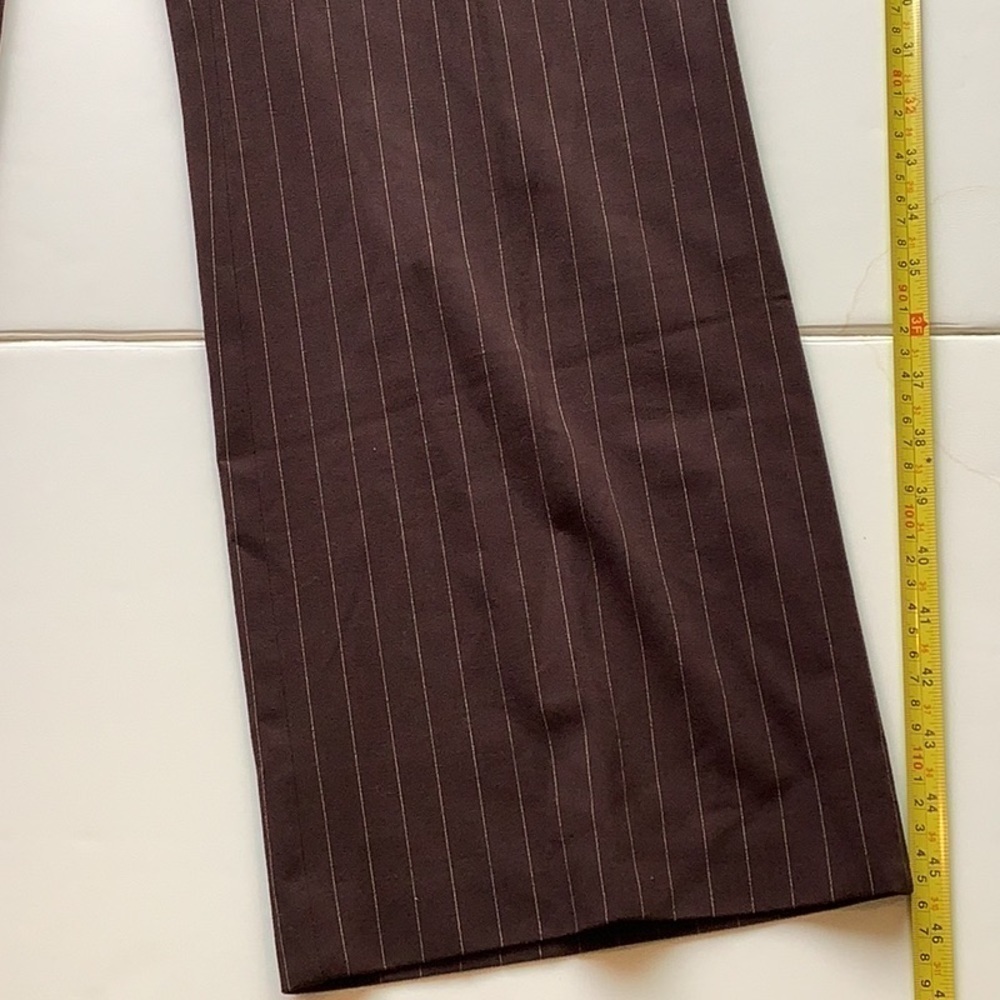 Apostrophe stretch brown pinstripe dress pants‘ Size 16 - Picture 4 of 8